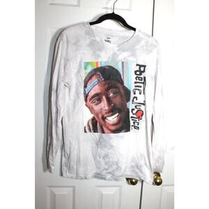 Philco's Poetic Justice Tupac LS Light Gray Tie Dye T-Shirt sz S/M